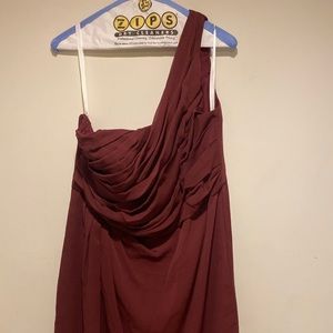 David’s Bridal Crinkle Chiffon One-Shoulder Dress